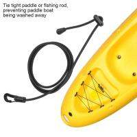 【ราคาถูกสุด】2PCS ทนทานยางยืดหยุ่นเรือคายัค Paddle Boating Paddle Leash เชือกรั้งเบ็ดเพื่อความปลอดภัยสำหรับ Paddling