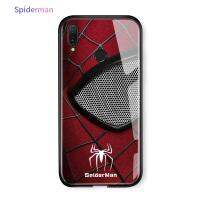 【Big-Sales】 Hontinga สำหรับ Y9 2019 Case, Avengers Superhero Ironman Spiderman เคสโทรศัพท์กันกระแทกฝาหลัง TPU ฝาครอบกระจกป้องกัน