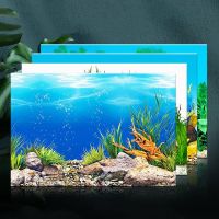 Double sided Aquarium Landscape Sticker Poster Fish Tank 3D Ocean Sea Plants Background Sticker Decoration Aquarium Accessories