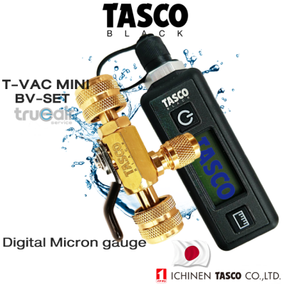 TASCO ดิจิทัลไมครอนเกจ Digital vacuum gauge &amp; บอลวาล์ว3ทาง TB635 T-VAC MINI-BV-SET ดิจิทัลไมครอนเกจ T-VAC