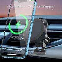 15W Car Wireless Charger เหมาะสำหรับ 14 13 Pro Max Samsung Mobile Magnetic Suction Car Navigation Holder