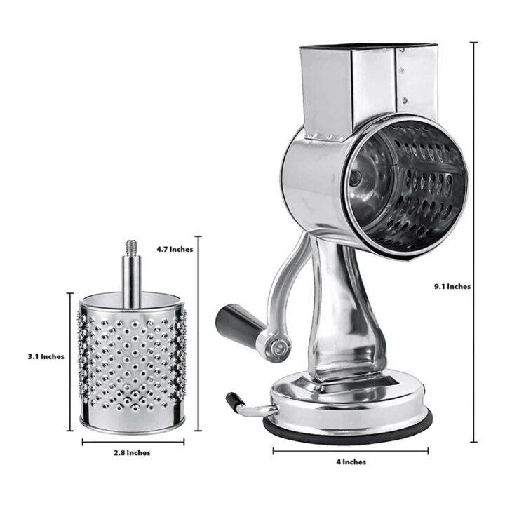 stainless-steel-cheese-grater-rotary-chopper-vegetable-shredder-salad-slicer-multi-use-hand-grater-grinder-5-blades