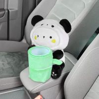 ◈❅ Plush Car Tissue Box Trash Bin Panda Shape Soft Plush Toy Cute Tissue Holder