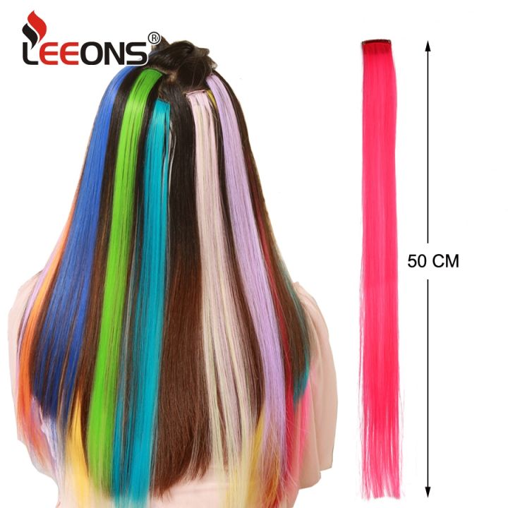 leeons-clip-in-one-pieces-hair-extensions-straight-ombre-purple-blue-pink-extension-hair-women-synthetic-false-fake-hair