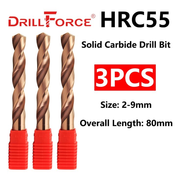 worth-buy-drillforce-ดอกสว่าน2mm-9mmx80mm-3ชิ้น-ชุดดอกสว่านสว่าน์แข็งคาร์ไบด์แข็ง-hrc55เกลียวขลุ่ยเกลียวสำหรับเครื่องมือสเตนเลสโลหะผสมแข็ง