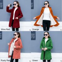 Thick Cashmere Sweater Hooded Female Winter Coat Long Korean Loose BF Large Size