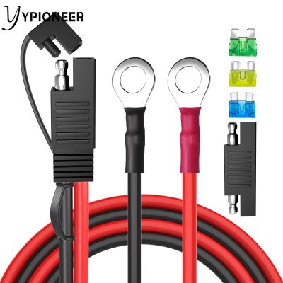 YPioneer T10074 SAE to O Ring Terminal 10AWG Quick Disconnect Battery Extension Cable with SAE RP Adapter 15A/20A/30A Fuses