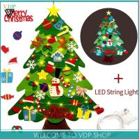 Merry Christmas Felt Christmas Tree DIY Hanging Ornaments Wall Decor Xmas Gift + LED Light