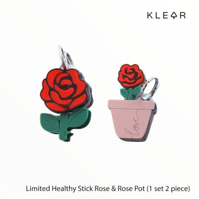 KlearObject Healthy Stick Rose&amp;Rose Pot set of 2 ที่กดปุ่มอนามัย ที่กดลิฟท์ ATM แท่งกดปุ่มอะคริลิค (1 แพ็ค 2 ชิ้น) K522 พร้อมส่ง