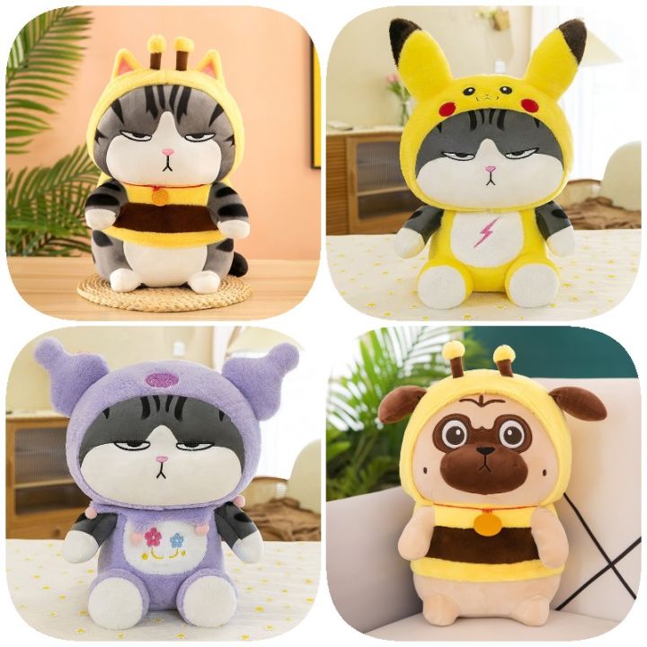 toy-plush-cat-supremo-kuromi-stuffed-doll-throw-cushion-ornament-pillow