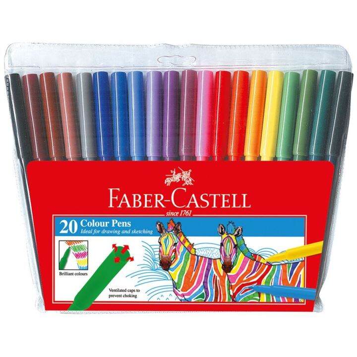 Faber Castell Fibre Tip Colour Pens Pack of 12 / 20 Colours