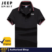 เสื้อยืดผ้าฝ้ายแขนสั้น JEEP SPIRIT 2023ของผู้ชายเสื้อผ้าหน้าร้อนเทรนด์ใหม่เข้ารูปเสื้อโปโลลำลองของผู้ชาย