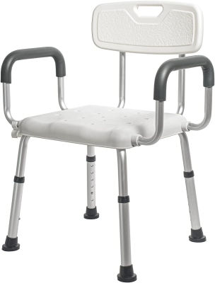 Morimoe Shower Chair for Elderly,Wide Seat,Easy Assembly,Adjustable Height,Non-Slip Feet