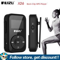 RUIZU X26บลูทูธ MP3 Player คลิปแบบพกพากีฬาเครื่องเล่นเพลง Multi-Function เครื่องนับก้าวแบบพกพาสนับสนุนการบันทึกวิทยุ FM E-Book นาฬิกา Expansion Card Up To 64GB