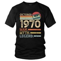 Mens October 1970 Tshirt Graphic Man Myth Legend In 70S Tshirt Unique T Homme Cotton Tee Gift