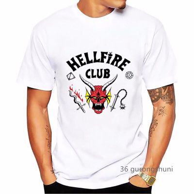Hellfire Club Graphic Print Tshirt Mens Clothing Weird Stuff 4 T Shirt Homme Sleeve Shirt Gildan