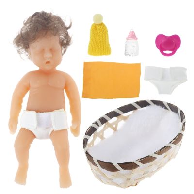 6in Novelty Toy Realistic Infant Reborn with Accessories Suitable for Newborn Babies Naping Supplies Washable Doll