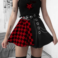 Gothic Summer y High Waist A Line Plaid Skirt Y2K Punk Goth Dark Academia Pleated Mini Skirt Woman Club Egirl Emo Alt Clothes