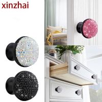 Creative Crystal Drawer Knobs Cabinet Pulls Wardrobe Crystal Mushroom Handle Single Hole Diamond Handle