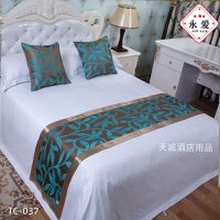 【Ready】? Bed end towel for hotel special bedding hotel high-end luxury homestay cotton linen bed with light luxury bed flag household