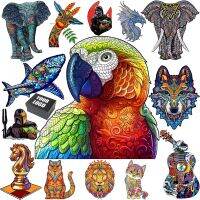 DIY Crafts Parrot Giraffe Wooden Puzzles For Adults ChildrenS Puzzle Gift Unique Wooden Toys Family Interactive Puzzle Game 3D