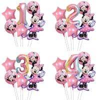 （koko party supplies）1 SetMinnie ลูกโป่งตกแต่งงานเลี้ยงวันเกิดทารกฝักบัว32นิ้วจำนวน CartoonMouse BalloonToys Globos