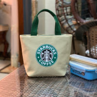 Starbuck ร้านค้าอย่างเป็นทางการดาวพ่อใหม่ผ้าใบแบบพกพาในตัวถ้วยน้ำผ้าใบกล่องอาหารกลางวันกระเป๋าแม่กระเป๋าถุงอาหารกลางวัน Starbuck พวงกุญแจ