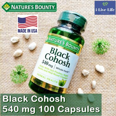 สารสกัดจากรากแบลกโคฮอช Black Cohosh 540mg 100 Capsules - Natures Bounty
