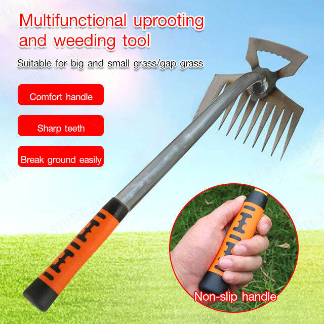 Lonice Store Versatile Weed Remover Rake and Hoe Combo for Digging and
