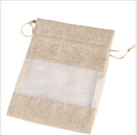 Flax Organza Gift Packaging Bag 10x15cm 15x22cm(6"x8.5") pack of 50 Party Candy Sack Linen Jute Drawstring Pouch