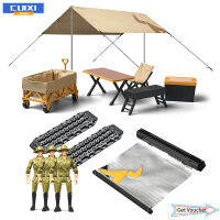 เครื่องประดับตั้งแคมป์จำลอง CUIXIMN-85K กันสาดด้านข้างเต็นท์ตั้งแคมป์บันไดทรายตกแต่งโต๊ะเก้าอี้ใช้ได้กับรถ RC 1/12เดือน MN98 D90 MN99S MN78 MN128 MN86
