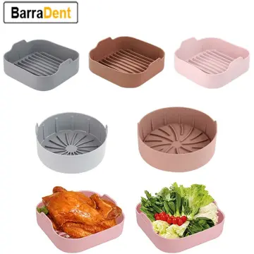 Air Fryer Silicone Basket Round Reusable Bpa Free 20cm/22cm Air Fryer Tray  Mold Liner Accessories