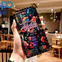 3D เลเซอร์ดอกไม้เคสโทรศัพท์สำหรับ Realme 5 / Realme 5i / Realme 5S/Realme C3 / Realme 6i / Realme 5 Pro Electroplating สแควร์สแควร์โทรศัพท์ฝาหลัง