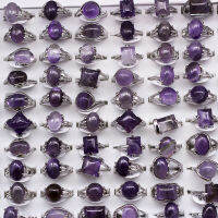 20 pcslot Mixed Styles Natural Purple Crystal Stone Rings 2018 New Fashion Womens Jewelry