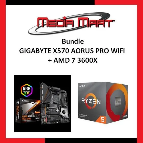 BUNDLE GIGABYTE X570 AORUS PRO WIFI + AMD RYZEN 5 3600X | Lazada