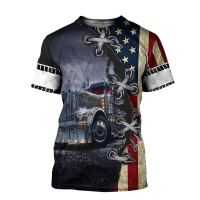 2023 new arrive- xzx180305   Truck Graphic Mens T-Shirt For Men Clothing 3D Printed Summer Tops Short Sleeve Vintage Casual Oversized Tees Shirts Streetwear