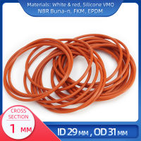 O Ring CS 1mm ID 29mm OD 31mm วัสดุพร้อมซิลิโคน VMQ NBR FKM EPDM ORing Seal Gasket-Lusjeh