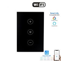 ₪ WIFI smart dimming touch switch Tuya APP remote control supports Google home smart voice control US standard wall light switch