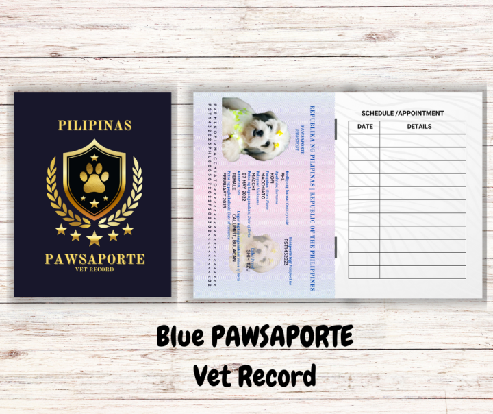A&J Pawsaporte Pet Vet Record Personalized Dog Cat PassportInspired Booklet for Furbabies