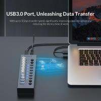 ORICO Industrial USB 3.0 HUB 7101316อลูมิเนียม USB Splitter สวิตช์เปิดปิดพร้อมอะแดปเตอร์ไฟ12V รองรับการชาร์จสำหรับคอมพิวเตอร์