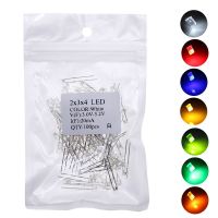 100pcs/pack 2x3x4 Square LED Emitting Diode Lamp White Red Green Blue Yellow Orange DIY IndicatorElectrical Circuitry Parts