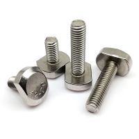 1/2/5/10pcs M5 M6 M8 M10 M12 GB37 304 A2-70 Stainless Steel T-Slot Chute Rail Rod T Shape Type Rectangle Square Head Screw Bolt