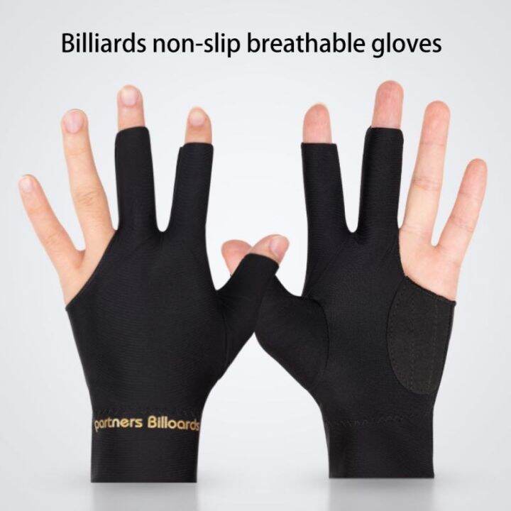 mens-womens-black-eight-snooker-billiards-three-finger-gloves-pure-cotton-non-slip-stickers-single-left-hand-billiards-gloves