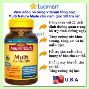 Viên uống Vitamin tổng hợp Multi Nature Made cho nam giới 50t trở lên Hàng