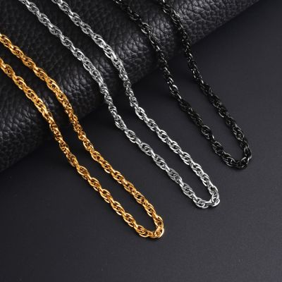 1 piece Width 3mm Stainless steel Double Cable Square Chain Men Women Necklace Jewelry Length 21-80cm