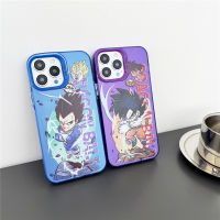 เคสสุดหรูสำหรับ IPhone 11 12 13 14 Pro เคส IMD 14 Plus ฝาหลังน่ารักมังกรการ์ตูนบอล Kakarot เบจิต้าโกคูแฟชั่นเคสโทรศัพท์กันกระแทก