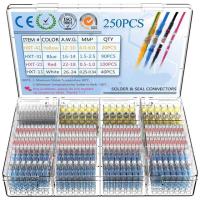 (Allen Materials) 50/100/250ชิ้นผสมความร้อนหดเชื่อมต่อขั้วกันน้ำบัดกรีแขนท่อสายไฟฟ้าฉนวนก้นเชื่อมต่อชุด