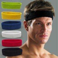 10 สีผ้าฝ้ายสตรีผู้ชายกีฬาเหงื่อ Sweatband คาดศีรษะโยคะยิมฝึกอบรมยืดหัวหน้าวงผมสวมใส่