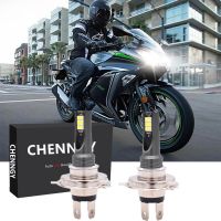 2x สีขาว6000K H4ไฟหน้ารถมอเตอร์ไซค์แบบ LED หลอดไฟชุดสำหรับคาวาซากิ Ninja 250 R Ninja 300 2012-2018ปลั๊กแอนด์เพลย์