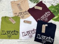 ใหม่เสื้อยืดLevis?งานปักขอบเสื้อยืดแขนสั้นผ้าคอตตอนสีสวยใส่ได้ทั้งชายหญิง